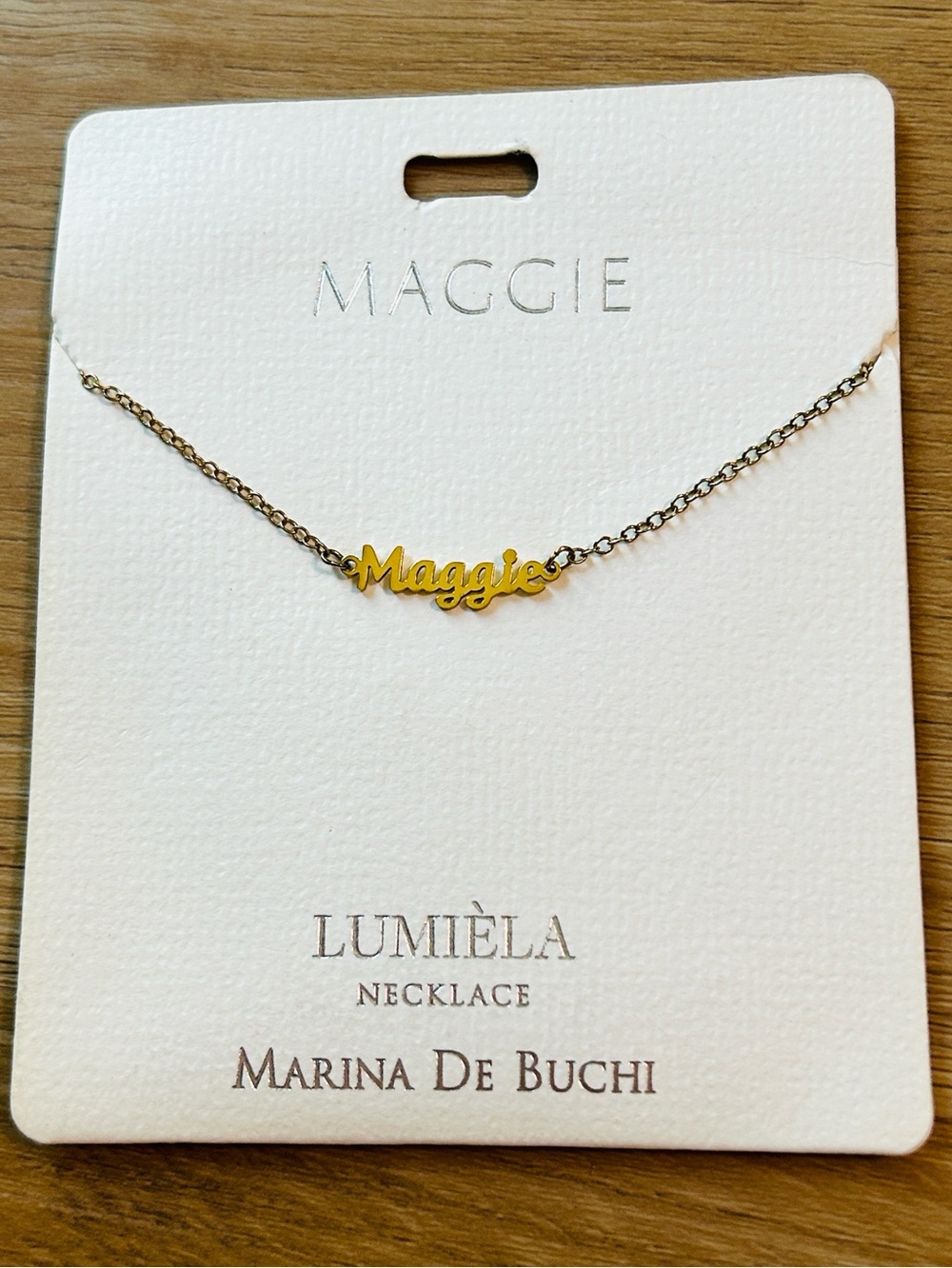 Lumiela Maggie Necklace: Personalized Name Maggie Necklace Gold Plated NEW